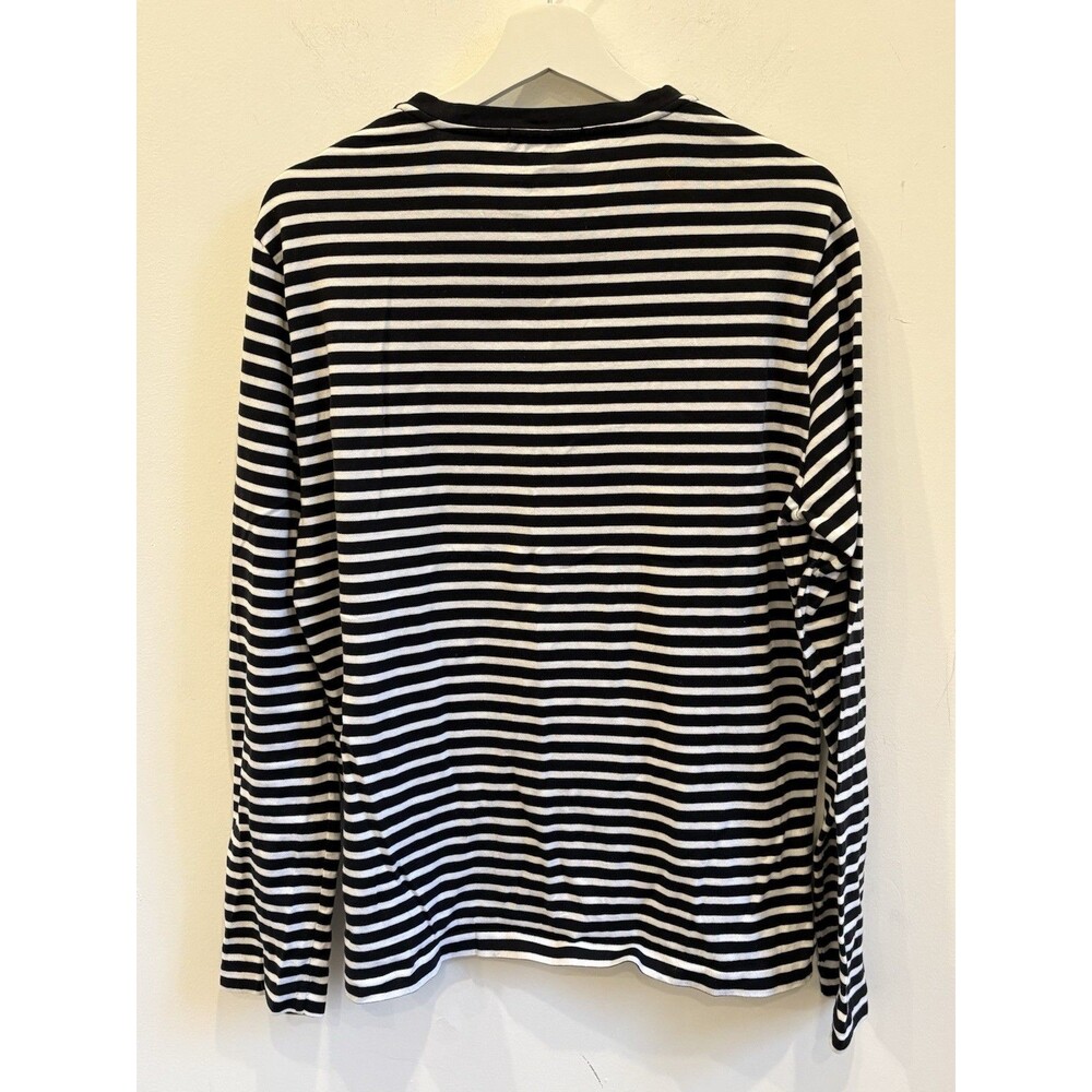 Ralph Lauren Women's Mens Pima Cotton Black Striped T-Shirt Purple Label Nautica - Picture 2 of 8